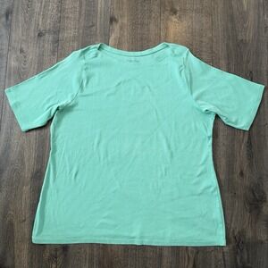 CharterClub Basic Tee Women's 3XL Cotton Short Sleeve Stripe  Workout Casual